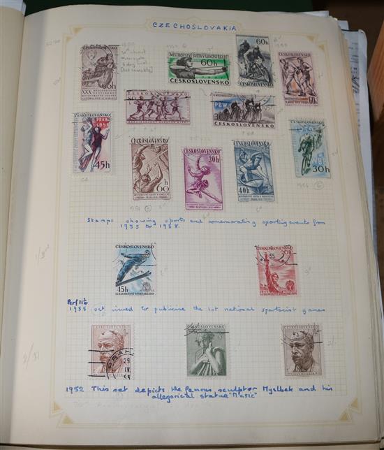 STAMPS, Denmark, Spain, Switzerland, Europe & USA (two albums and box file)